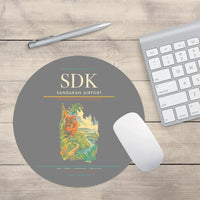 Thumbnail for Sandakan Airport (SDK) design on gray round mouse pad