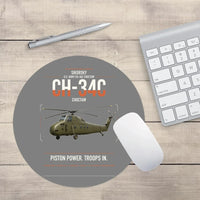 Thumbnail for Sikorsky CH-34C Choctaw design on gray round mouse pad