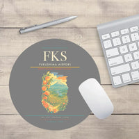 Thumbnail for Fukushima Airport (FKS) design on gray round mouse pad