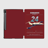 Thumbnail for Bombardier Learjet 24 design on dark red samsung tablet tablet case