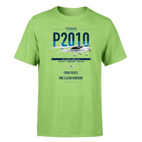 Thumbnail for Tecnam P2010 design on light green t-shirt, single-side print