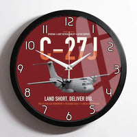 Thumbnail for C-27J Spartan design on dark red framed wall clock