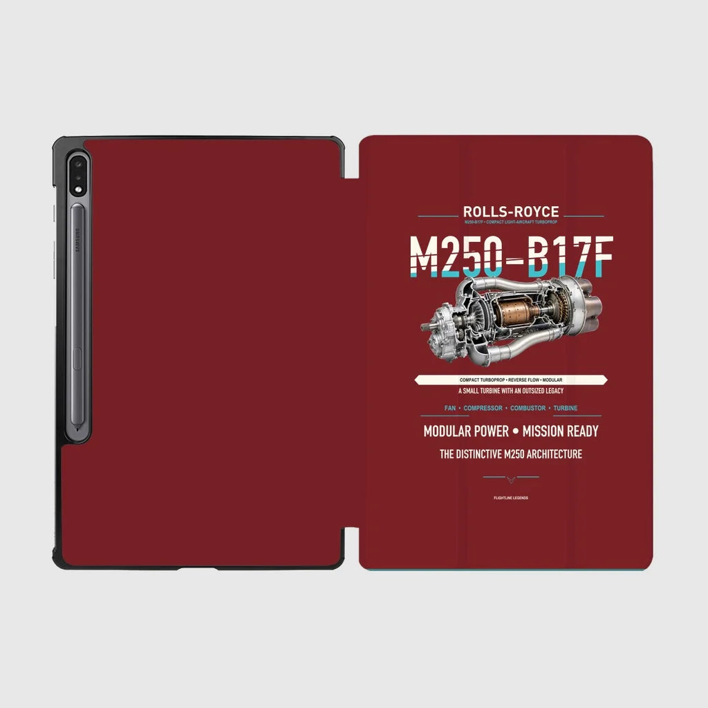 M250-B17F design on dark red samsung tablet tablet case
