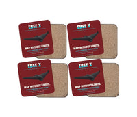 Thumbnail for AgEagle eBee X design on dark red 4 pieces set coaster