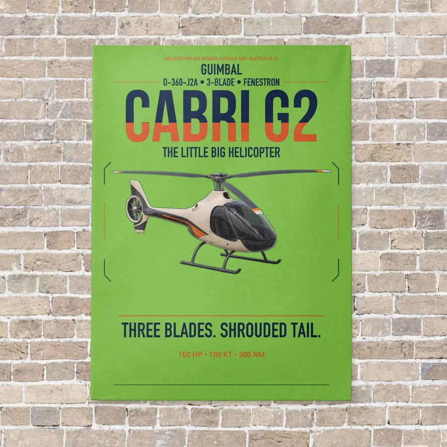 Guimbal Cabri G2 vertical canvas print - no frame - light green background