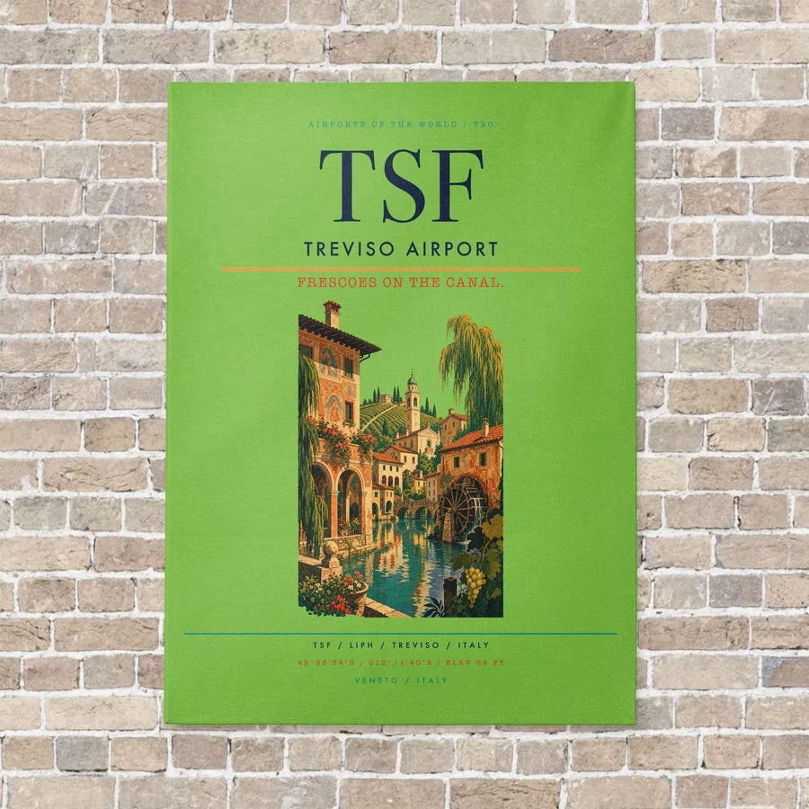 Treviso Airport TSF vertical canvas print - no frame - light green background