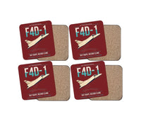 Thumbnail for F4D-1 Skyray design on dark red 4 pieces set coaster