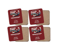 Thumbnail for DHC-3 Otter design on dark red 4 pieces set coaster