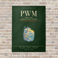 Thumbnail for Portland International Jetport PWM - Canvas Framed - Dark Green