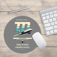 Thumbnail for Boeing 777F design on gray round mouse pad