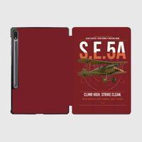 Thumbnail for Royal Aircraft Factory S.E.5a design on dark red samsung tablet tablet case