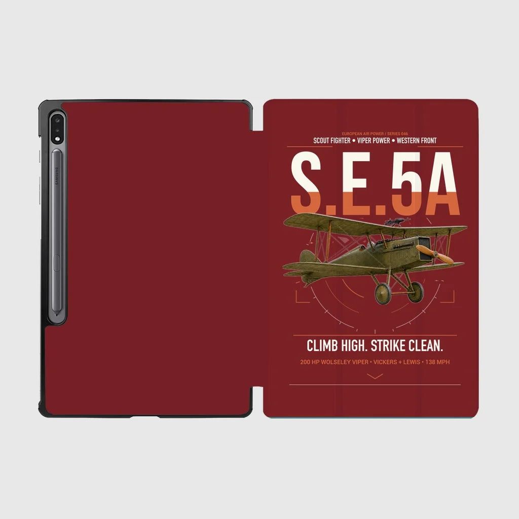Royal Aircraft Factory S.E.5a design on dark red samsung tablet tablet case