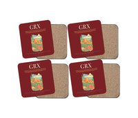 Thumbnail for Federico García Lorca Granada-Jaén Airport (GRX) design on dark red 4 pieces set coaster
