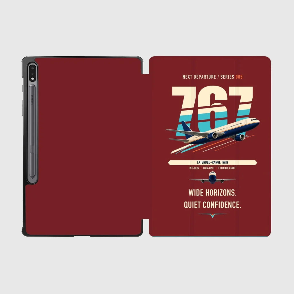 Boeing 767-300ER design on dark red samsung tablet tablet case