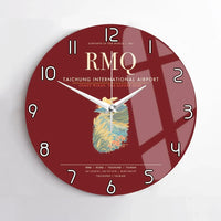 Thumbnail for Taichung International Airport RMQ Wall-Clock No-Frame - Dark Red
