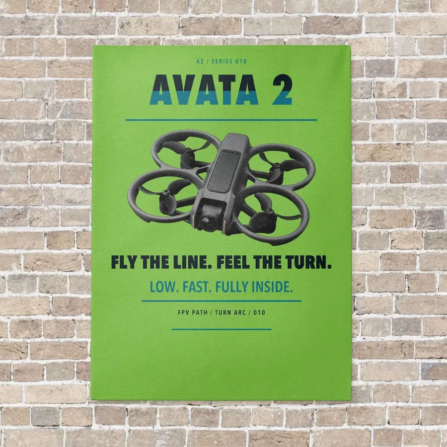 DJI Avata 2 vertical canvas print - no frame - light green background