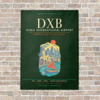 Thumbnail for Dubai International Airport DXB - Canvas Framed - Dark Green