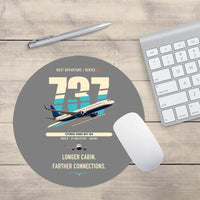 Thumbnail for Boeing 737-900ER design on gray round mouse pad