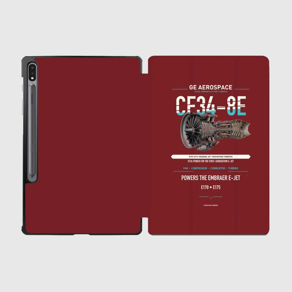 CF34-8E design on dark red samsung tablet tablet case
