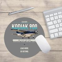 Thumbnail for Daher Kodiak 900 design on gray round mouse pad