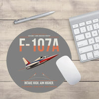 Thumbnail for F-107A Ultra Sabre design on gray round mouse pad