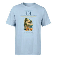 Thumbnail for Skiathos Island National Airport (JSI) T-Shirt single-side front print in Light Blue | skiathos-island-national-airport-jsi-double-side-t-shirt