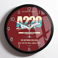 Thumbnail for Airbus A220-300 design on dark red framed wall clock