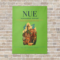 Thumbnail for Nuremberg Airport NUE vertical canvas print - no frame - light green background