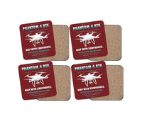 Thumbnail for DJI Phantom 4 RTK design on dark red 4 pieces set coaster