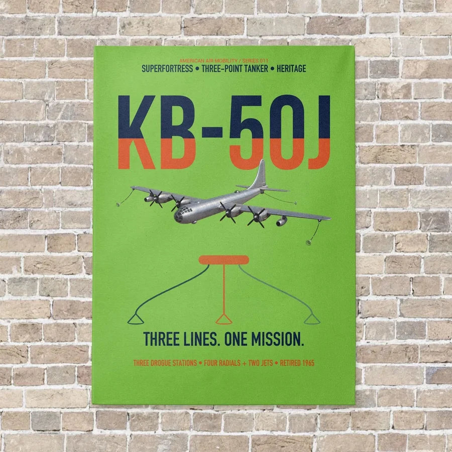 KB-50J Superfortress vertical canvas print - no frame - light green background
