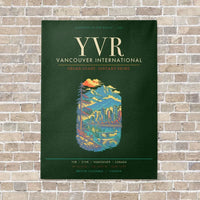 Thumbnail for Vancouver International Airport YVR - Canvas Framed - Dark Green