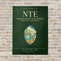 Thumbnail for Nantes Atlantique Airport NTE - Canvas Framed - Dark Green