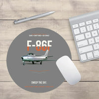 Thumbnail for F-86F Sabre Sweep The Sky design on gray round mouse pad