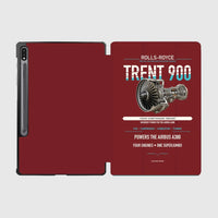 Thumbnail for TRENT 900 design on dark red samsung tablet tablet case