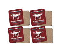 Thumbnail for DJI Phantom 4 Pro V2.0 design on dark red 4 pieces set coaster