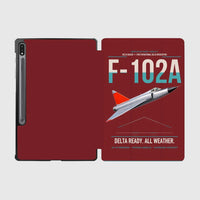 Thumbnail for F-102A Delta Dagger design on dark red samsung tablet tablet case