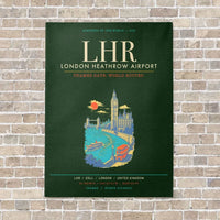 Thumbnail for London Heathrow Airport LHR - Canvas Framed - Dark Green