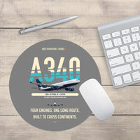 Thumbnail for Airbus A340-200 design on gray round mouse pad