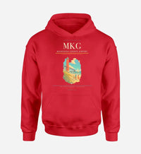 Thumbnail for Muskegon County Airport (MKG) design on red hoodie single-side print