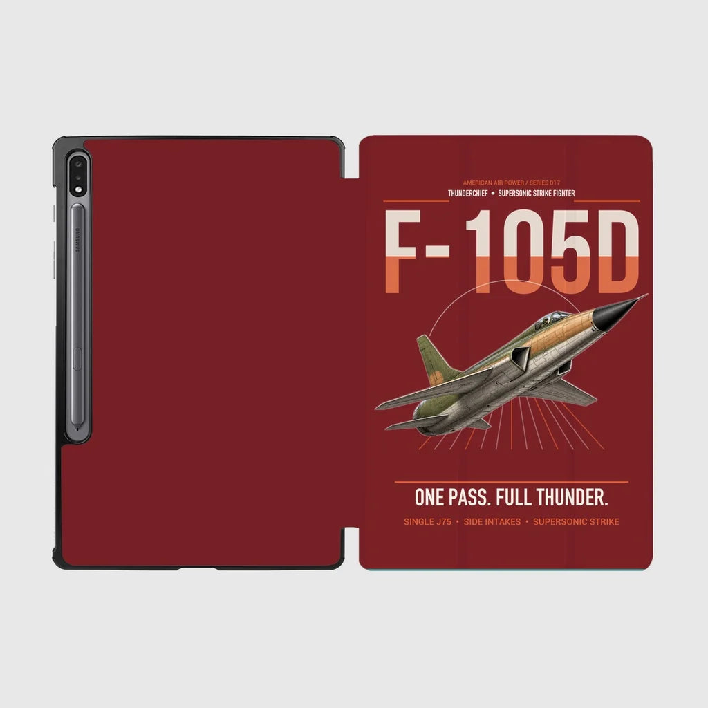 F-105D Thunderchief design on dark red samsung tablet tablet case