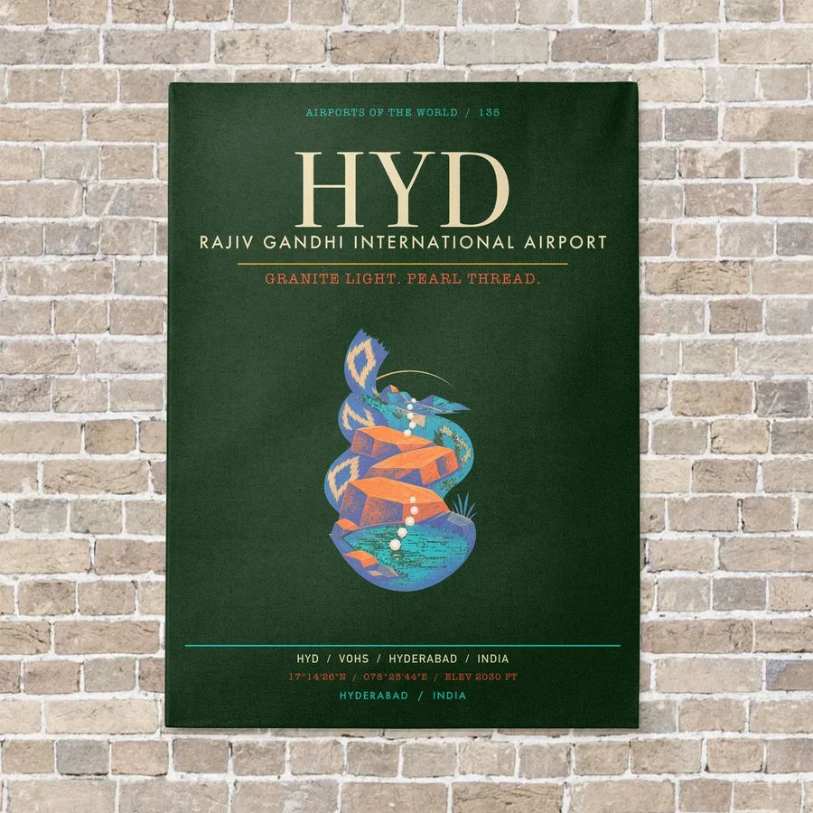 Rajiv Gandhi International Airport Hyderabad HYD - Canvas Framed - Dark Green