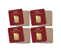 Thumbnail for Iași International Airport (IAS) design on dark red 4 pieces set coaster