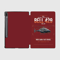 Thumbnail for Bell 429 design on dark red samsung tablet tablet case