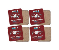 Thumbnail for DJI Mini 2 design on dark red 4 pieces set coaster