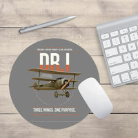 Thumbnail for Fokker Dr.I design on gray round mouse pad