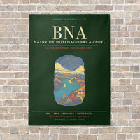 Thumbnail for Nashville International Airport BNA - Canvas Framed - Dark Green