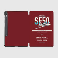 Thumbnail for Cirrus Vision Jet G2+ design on dark red samsung tablet tablet case