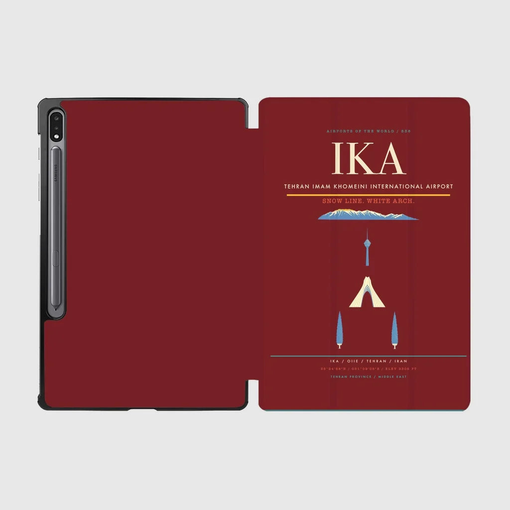 Tehran Imam Khomeini International Airport (IKA) design on dark red samsung tablet tablet case