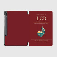 Thumbnail for Long Beach Airport (Daugherty Field) (LGB) design on dark red samsung tablet tablet case