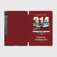 Thumbnail for Boeing 314 Clipper design on dark red samsung tablet tablet case